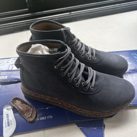 Birkenstock Shoes - NEW Birkenstock Atlin Suede Boots Size 41 US W10, M8 Graphite Lace Up Ankle Boot